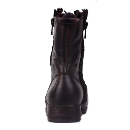 Men's Leather Ankle Boots OSS-5008-8-H-Vintage DarkBrown