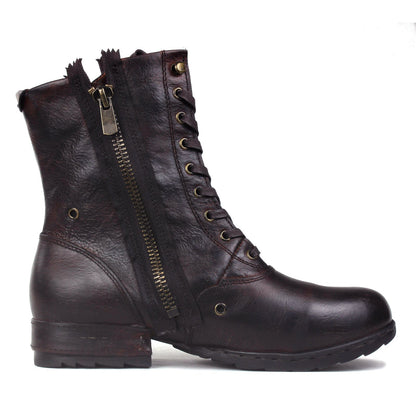 Men's Leather Ankle Boots OSS-5008-8-H-Vintage DarkBrown
